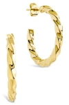 Sterling Forever Chandler Twisted Hoop Earrings In Gold