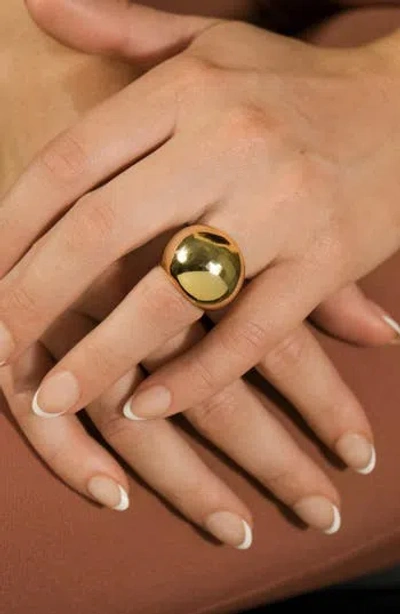 Sterling Forever Charlie Dome Statement Ring In Gold