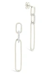 Sterling Forever Chelle Cubic Zirconia Mix Link Drop Earrings In Silver