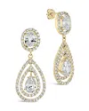 Sterling Forever Cheyenne Cz Drop Stud Earrings In Gold