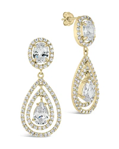 Sterling Forever Cheyenne Cz Drop Stud Earrings In Gold