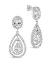 Sterling Forever Cheyenne Cz Drop Stud Earrings In Silver