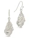 Sterling Forever Chrissy Cz Molten Metal Dangle Earrings In Silver