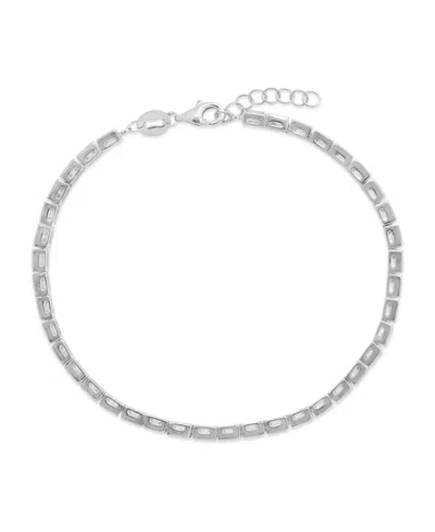 Sterling Forever Christina Square Cubic Zirconia Tennis Bracelet In Silver