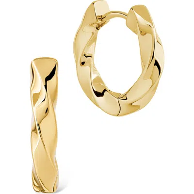 Sterling Forever Chunky Twist Huggie Hoop Earrings In Gold