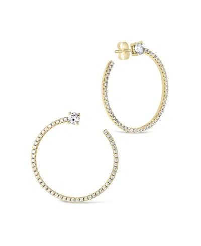 Sterling Forever Cindy Cubic Zirconia Circle Stud Earrings In Gold
