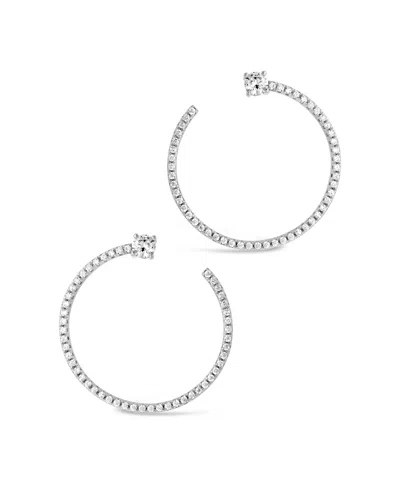 Sterling Forever Cindy Cubic Zirconia Circle Stud Earrings In Silver