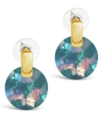 Sterling Forever Circle Resin Stud Earrings In Gold