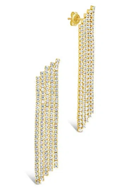 Sterling Forever Clara Cubic Zirconia Chandelier Earrings In Gold