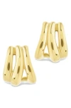 Sterling Forever Clarice Triple Layered Hoop Earrings In Gold