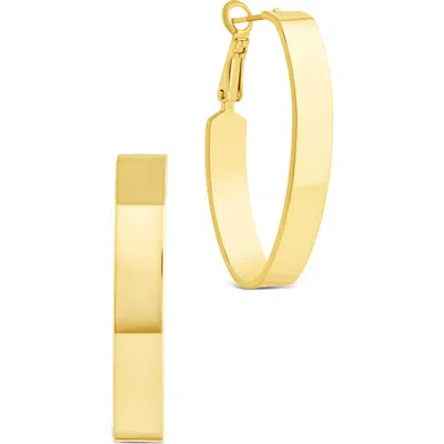 Sterling Forever Clarinda Oval Statement Hoop Earrings In Gold