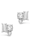 Sterling Forever Cluster Stud Earrings In Silver