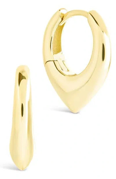 Sterling Forever Colby Pointed Teardrop Hoop Earrings In Gold