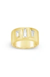 Sterling Forever Cubic Zirconia Colsie Cigar Band Ring In Gold