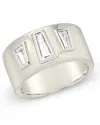 Sterling Forever Colsie Tapered Cz Cigar Band Ring In Metallic