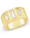 Sterling Forever Cubic Zirconia Colsie Cigar Band Ring In Gold