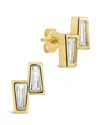 Sterling Forever Colsie Tapered Cz Stud Earrings In Gold