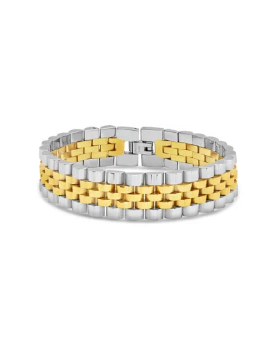 Sterling Forever Commentsold Chunky Watch Band Chain Bracelet In Multi