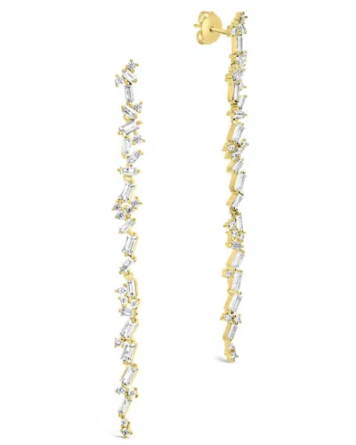 Sterling Forever Connie Cz Drop Stud Earrings In Gold