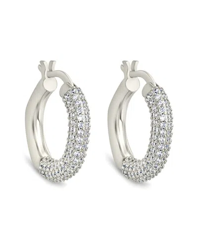 Sterling Forever Cordelia Studded Hoop Earrings