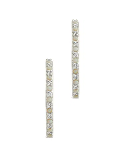 Sterling Forever Created Opal Cz Lorna Hoops