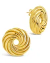Sterling Forever Cruller Stud Earrings In Gold