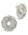 Sterling Forever Cruller Stud Earrings In Metallic