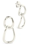 Sterling Forever Cruz Double Link Drop Earrings In Silver