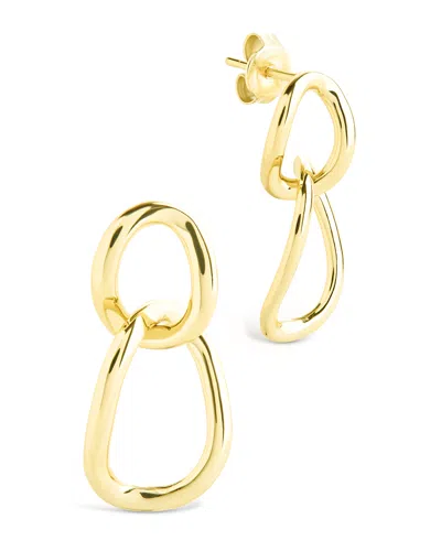Sterling Forever Cruz Double Link Drop Earrings In Gold