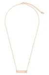 Sterling Forever Cubic Zircona Bar Pendant Necklace