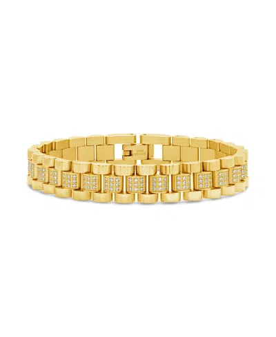 STERLING FOREVER CUBIC ZIRCONIA ACCENT WATCH BAND CHAIN BRACELET
