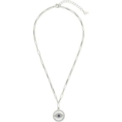 Sterling Forever Cubic Zirconia & Mother-of-pearl Cubic Zirconia Pendant Necklace In Silver