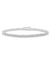 Sterling Forever Cubic Zirconia Bezel Flex Bracelet In Silver