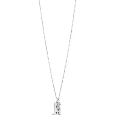 Sterling Forever Cubic Zirconia Burst & Tag Charm Pendant Necklace In Silver