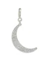Sterling Forever Cubic Zirconia Crescent Moon Charms In Silver