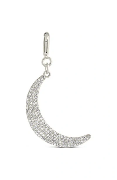 STERLING FOREVER STERLING FOREVER CUBIC ZIRCONIA CRESCENT MOON CHARM