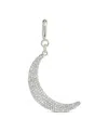 Sterling Forever Cubic Zirconia Crescent Moon Charms In Silver