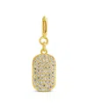 Sterling Forever Cubic Zirconia Dog Tag Charms In Gold