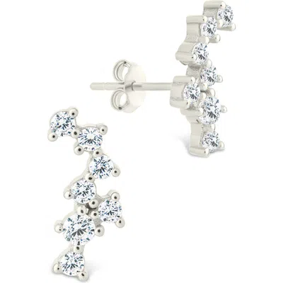 Sterling Forever Cubic Zirconia Ear Crawlers In Metallic