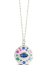 Sterling Forever Cubic Zirconia Evil Eye Protection Pendant Necklace In Silver