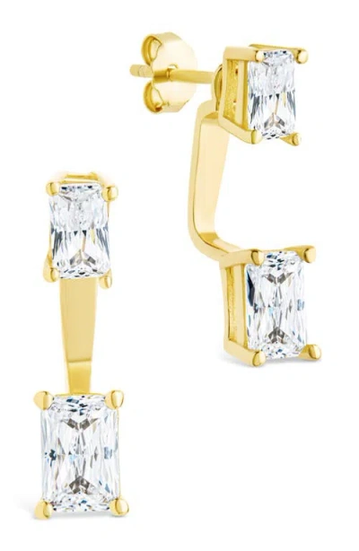 Sterling Forever Cubic Zirconia Front/back Drop Earrings In Burgundy