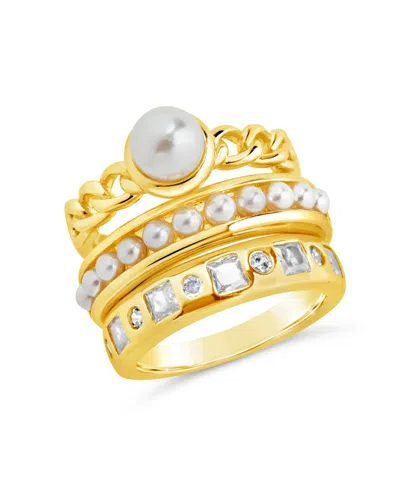 Sterling Forever Kimber Stacking Ring Set In Gold