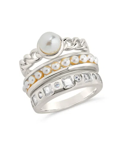 Sterling Forever Kimber Stacking Ring Set In Silver