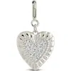 Sterling Forever Cubic Zirconia Heart Shield Charms In Silver