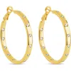 Sterling Forever Cubic Zirconia Heart Inside Out Hoop Earrings In Gold