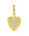 Sterling Forever Cubic Zirconia Heart Shield Charms In Gold