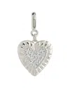Sterling Forever Cubic Zirconia Heart Shield Charms In Silver