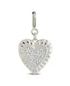 Sterling Forever Cubic Zirconia Heart Shield Charms In Silver