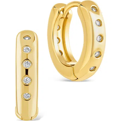 Sterling Forever Cubic Zirconia Hoop Earrings In Gold