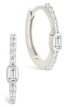 Sterling Forever Cubic Zirconia Hoop Earrings In Metallic